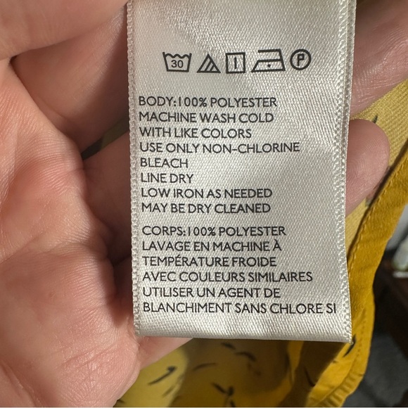 Urban Outfitters size L mustard dress, scattered florals, deep V, fall - Picture 5 of 8